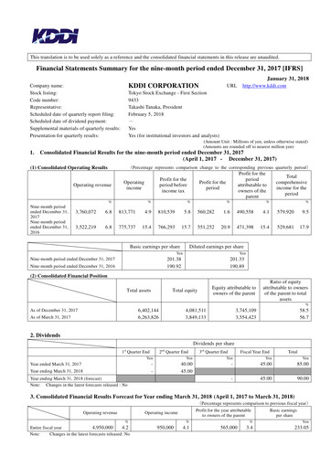 Miniature KDDI Bilan financier 2017-9m