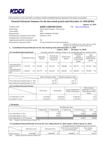 Miniature KDDI Bilan financier 2018-9m