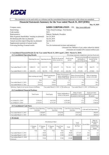 Miniature KDDI Bilan financier 2018