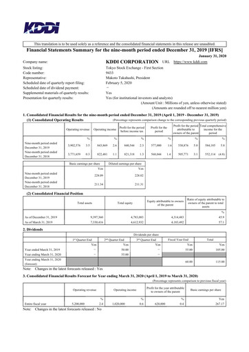 Miniature KDDI Bilan financier 2019-9m