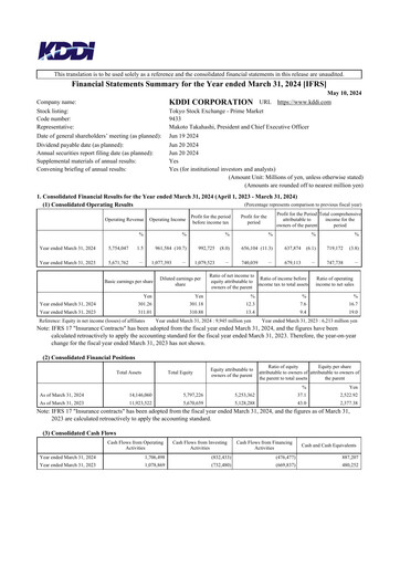 Miniature KDDI Bilan financier 2023