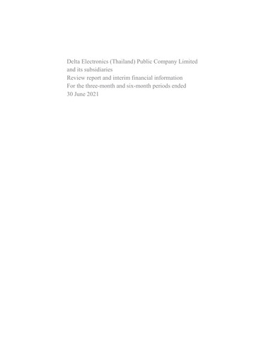 Thumbnail Delta Electronics (Thailand) Quarterly Report 2021-q2