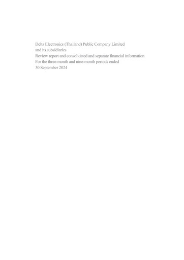 Thumbnail Delta Electronics (Thailand) Quarterly Report 2024-q3