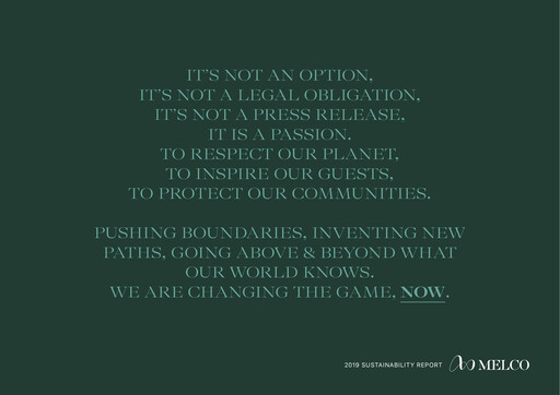 Thumbnail Melco Resorts & Entertainment Sustainability Report 2019