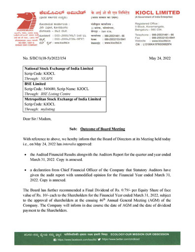 Miniature KIOCL Rapport trimestriel 2022-q4