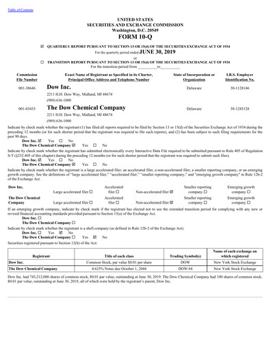 Thumbnail Dow Quarterly Report 2019-q2
