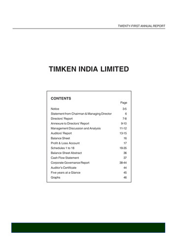Thumbnail Timken India Annual Report 2007