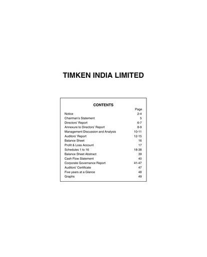 Thumbnail Timken India Annual Report 2010