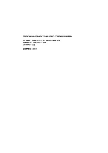 Thumbnail Srisawad Corporation Quarterly Report 2019-q1