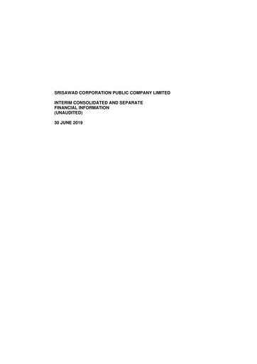 Thumbnail Srisawad Corporation Quarterly Report 2019-q2