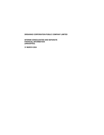 Thumbnail Srisawad Corporation Quarterly Report 2024-q1