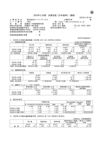 Thumbnail Serverworks Financial Statement fy2025