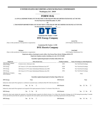 Thumbnail DTE Energy
 Annual Report 2023