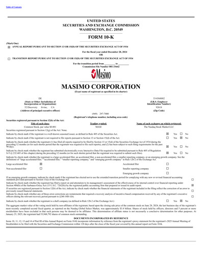 Miniature Masimo Rapport annuel 2024