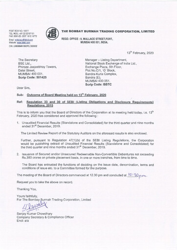 Thumbnail Bombay Burmah Quarterly Report 2019-q3