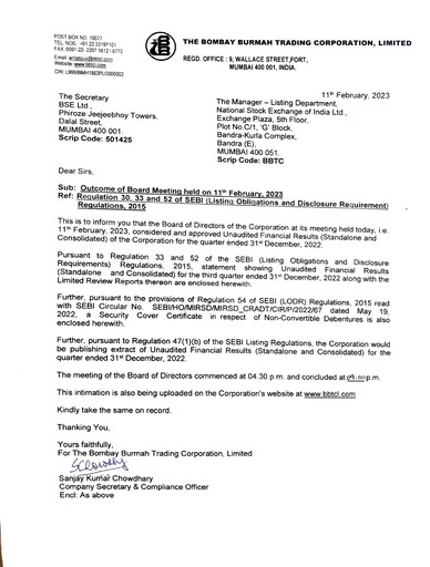 Thumbnail Bombay Burmah Quarterly Report 2022-q3