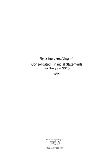 Thumbnail Reitir fasteignafélag Financial Statement 2010