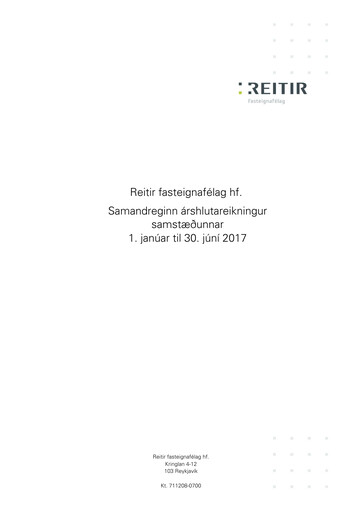 Thumbnail Reitir fasteignafélag Half-year Report 2017-h1