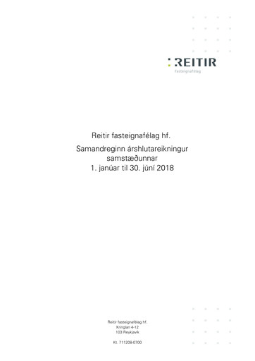 Thumbnail Reitir fasteignafélag Half-year Report 2018-h1