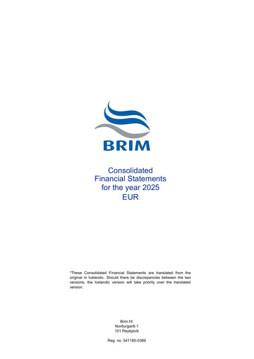 Thumbnail Brim hf. Financial Statement 2025