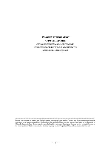 Thumbnail Innolux Financial Statement 2012