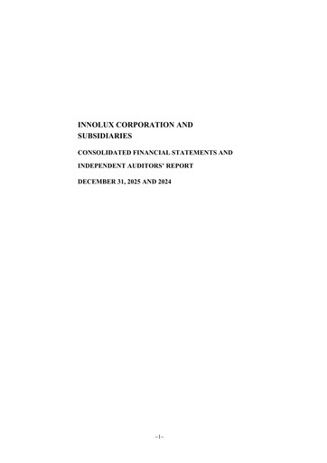 Thumbnail Innolux Financial Statement 2025