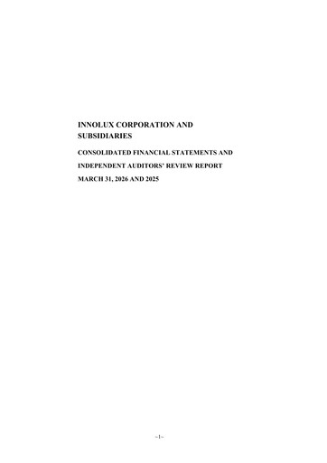 Thumbnail Innolux Quarterly Report 2026-q1