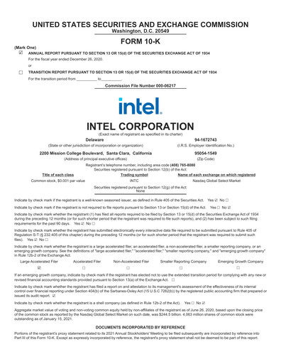 Thumbnail Intel Annual Report 2020