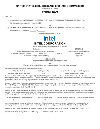 Miniature Intel Rapport trimestriel 2023-q1