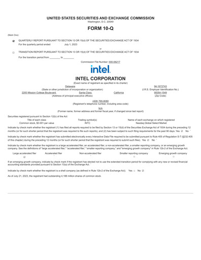 Miniature Intel Rapport trimestriel 2023-q2