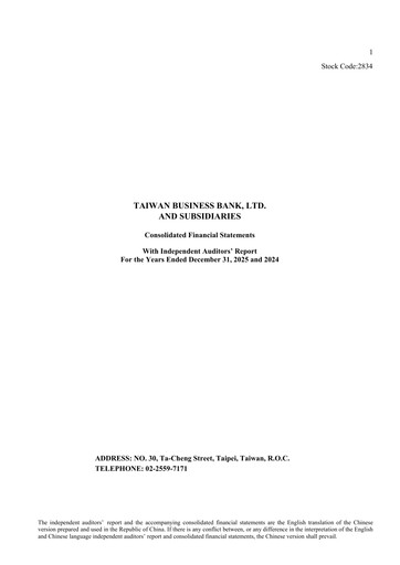 Thumbnail Taiwan Business Bank
 Financial Statement 2025