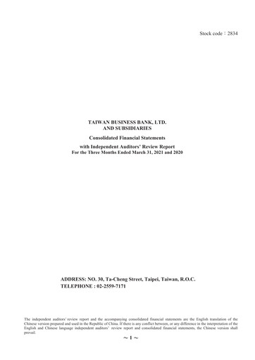 Thumbnail Taiwan Business Bank
 Quarterly Report 2021-q1