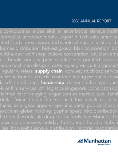 Thumbnail Manhattan Associates
 Annual Report 2006