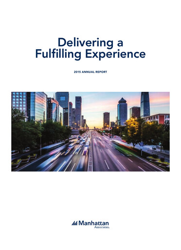 Thumbnail Manhattan Associates
 Annual Report 2015