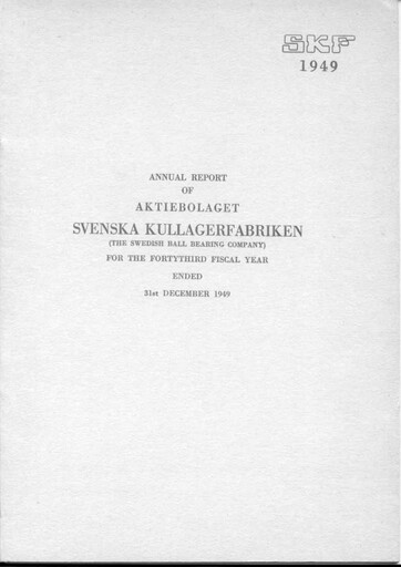 Thumbnail SKF India Annual Report 1949