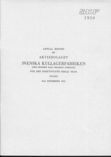 Thumbnail SKF India Annual Report 1950