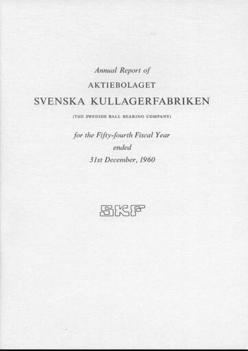 Thumbnail SKF India Annual Report 1960