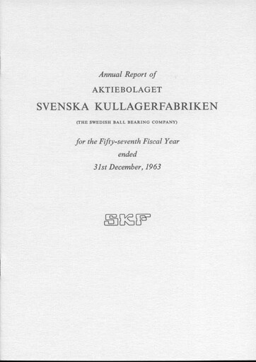 Thumbnail SKF India Annual Report 1963