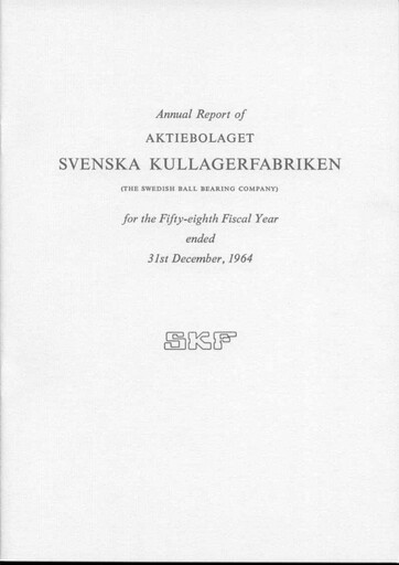 Thumbnail SKF India Annual Report 1964
