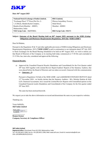 Vorschaubild SKF India Quartalsbericht 2025-q1