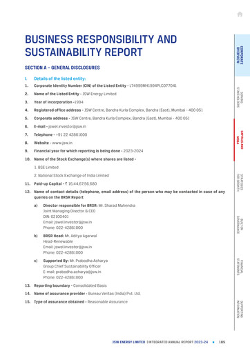 Thumbnail JSW Energy
 ESG Report 2023-2024