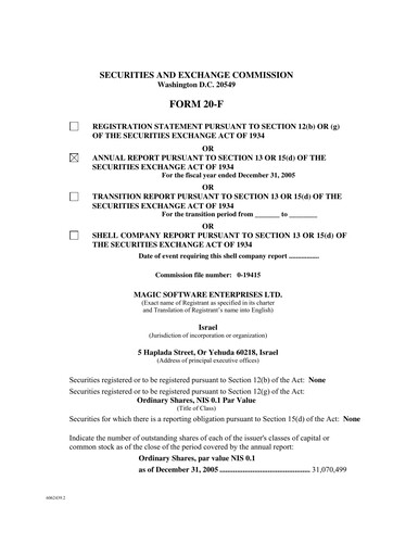 Vorschaubild Magic Software Jahresbericht 2005