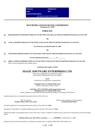 Vorschaubild Magic Software Jahresbericht 2008