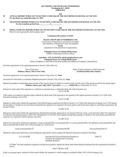 Vorschaubild Magic Software Jahresbericht 2012