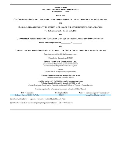 Vorschaubild Magic Software Jahresbericht 2022