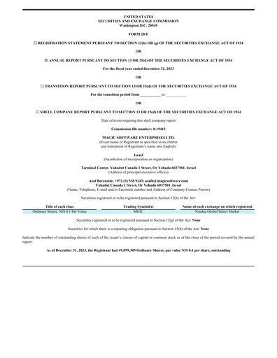 Vorschaubild Magic Software Jahresbericht 2023