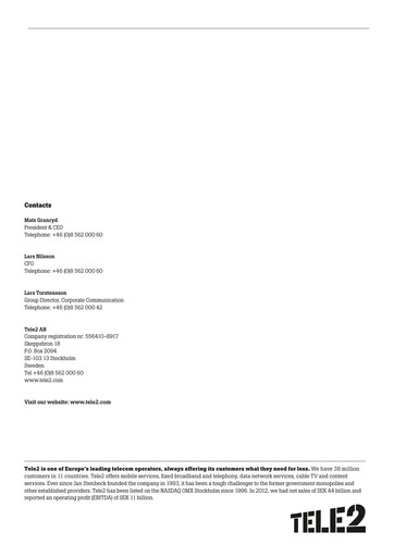 Thumbnail Tele2 Annual Report 2012