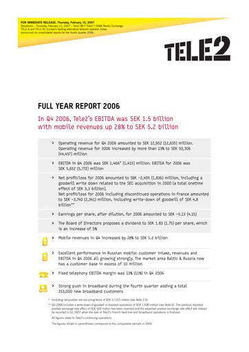 Thumbnail Tele2 Financial Report 2006