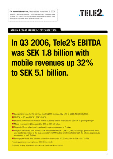 Thumbnail Tele2 Quarterly Report 2006-q3