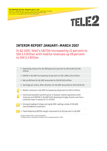 Thumbnail Tele2 Quarterly Report 2007-q1